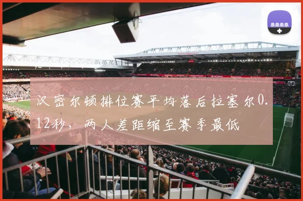 汉密尔顿排位赛平均落后拉塞尔0.12秒，两人差距缩至赛季最低